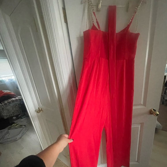 Lilly Pulitzer Zemira Sleeves Jumpsuit, Red, Size 12 - Picture 6 of 9